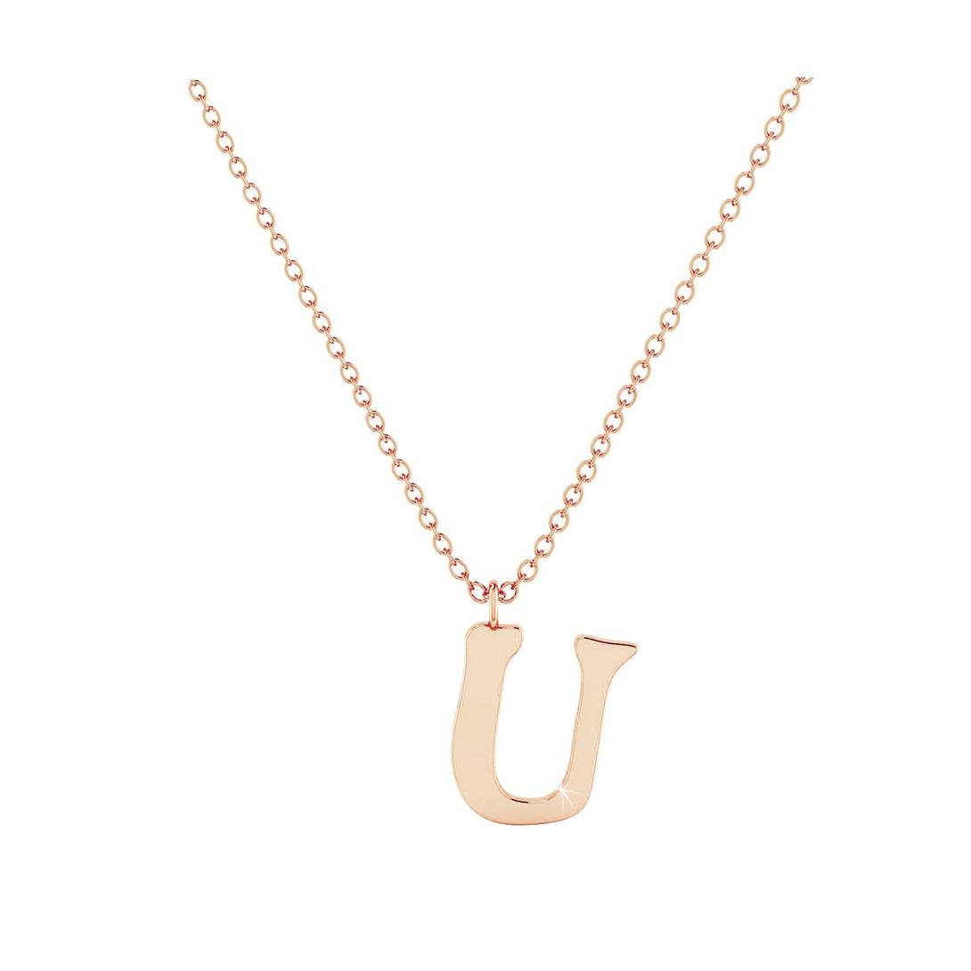 U - Letter Name Necklace Initial Necklace