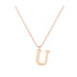 U - Letter Name Necklace Initial Necklace