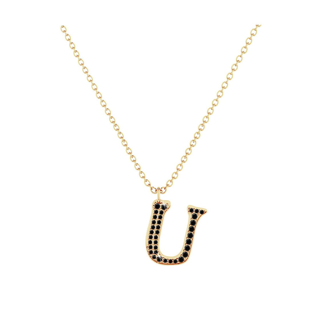 U - Letter Name Necklace Initial Necklace