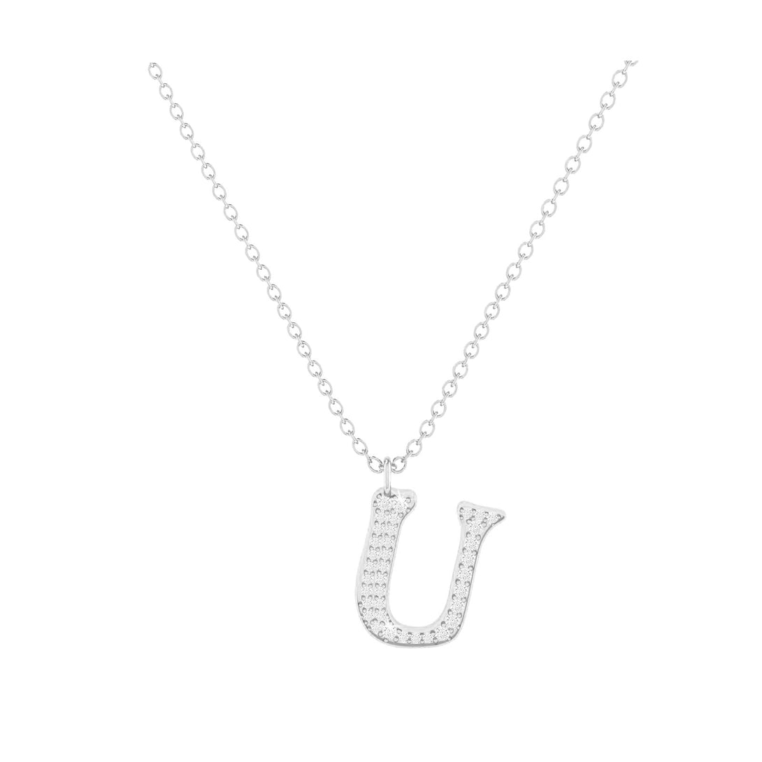U - Letter Name Necklace Initial Necklace