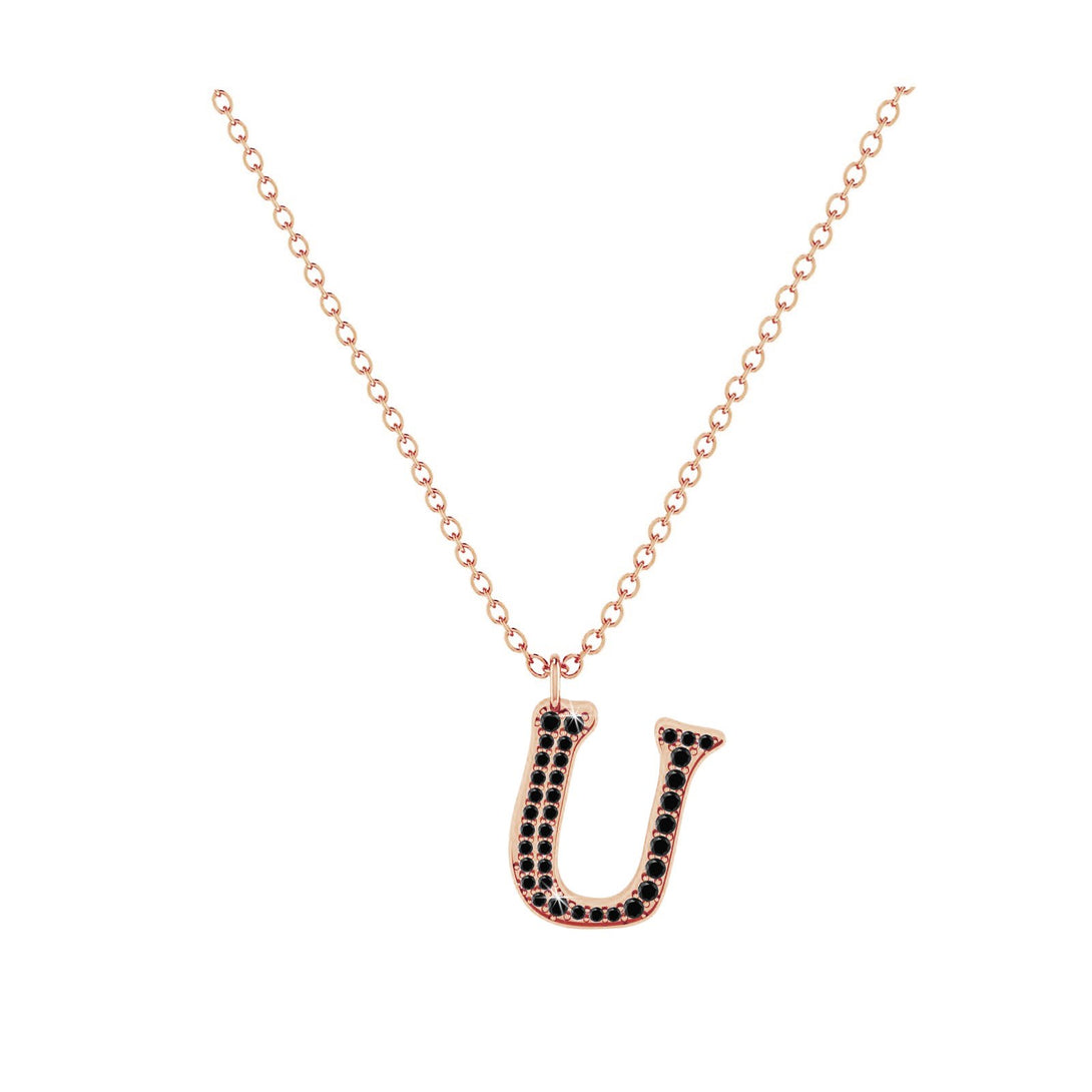U - Letter Name Necklace Initial Necklace
