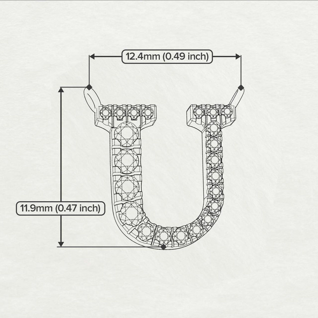 Diamond Gold Initial Necklace - U