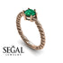 The Braid Ring Green Emerald Wedding Rings - Round Cut - Keira no. 5