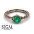The Braid Ring Green Emerald Wedding Rings - Round Cut - Keira no. 5