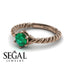 The Braid Ring Green Emerald Wedding Rings - Round Cut - Keira no. 5