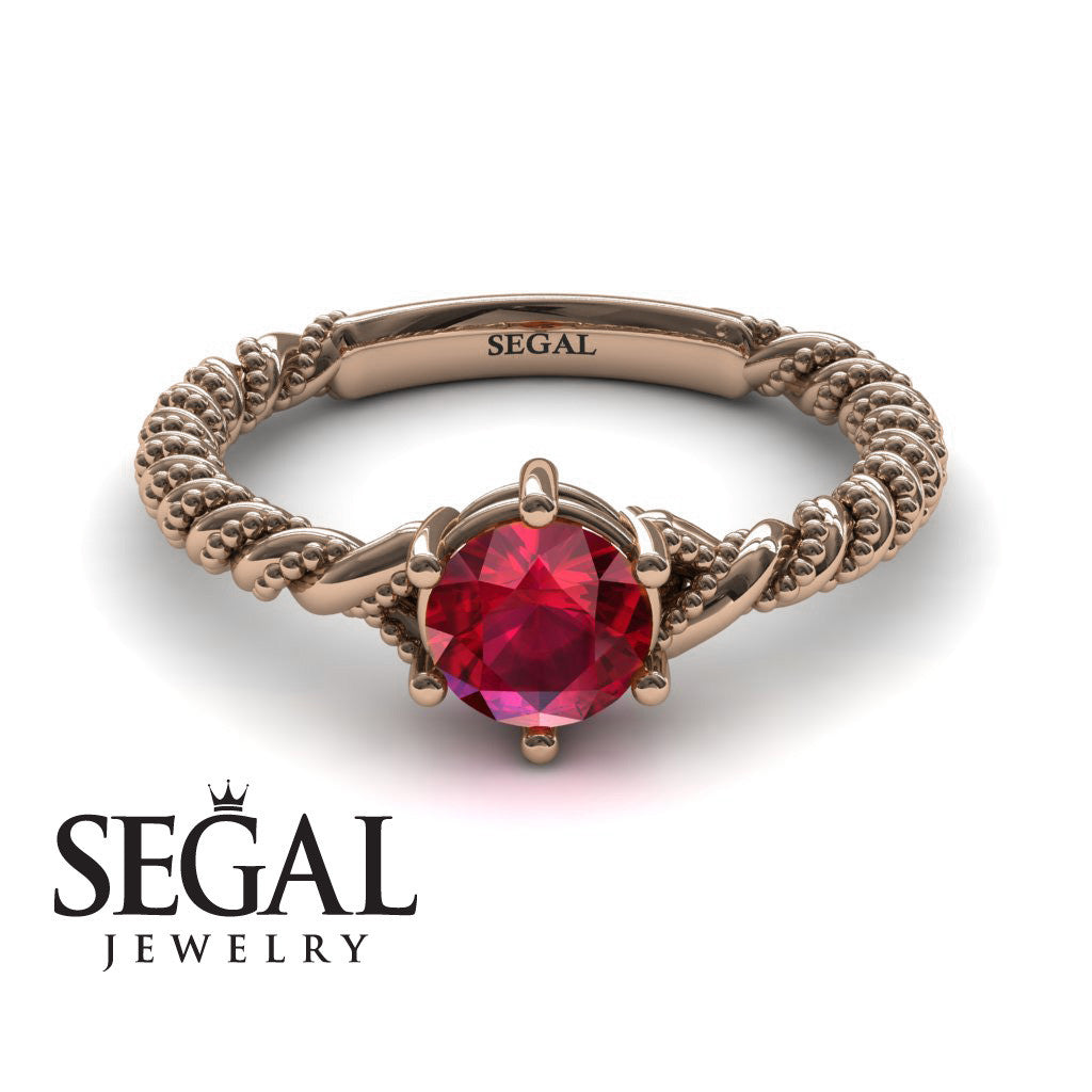 The Braid Ring Ruby Ring- Keira no. 8