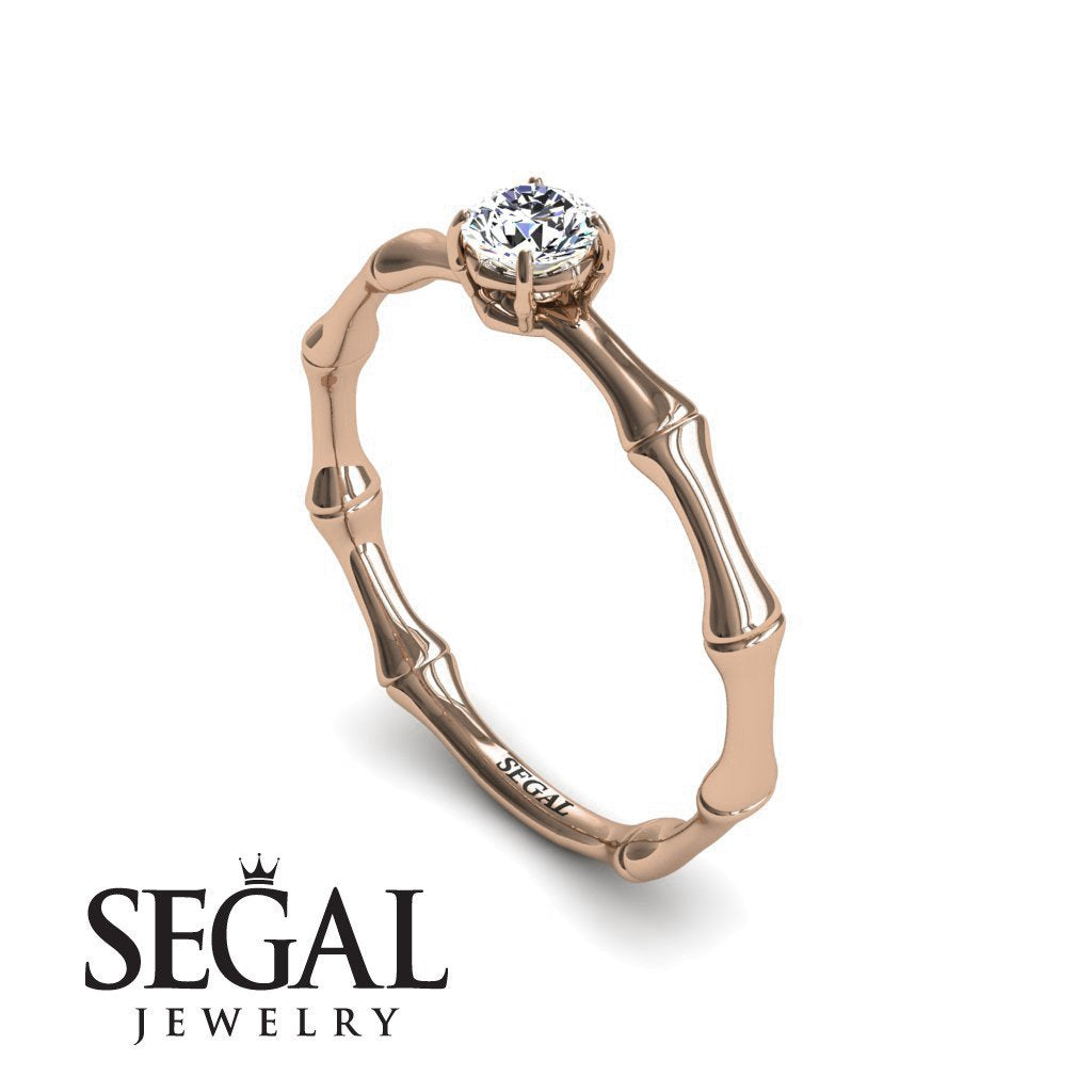 Solitaire Bamboo Diamond Ring- Charlotte no. 2