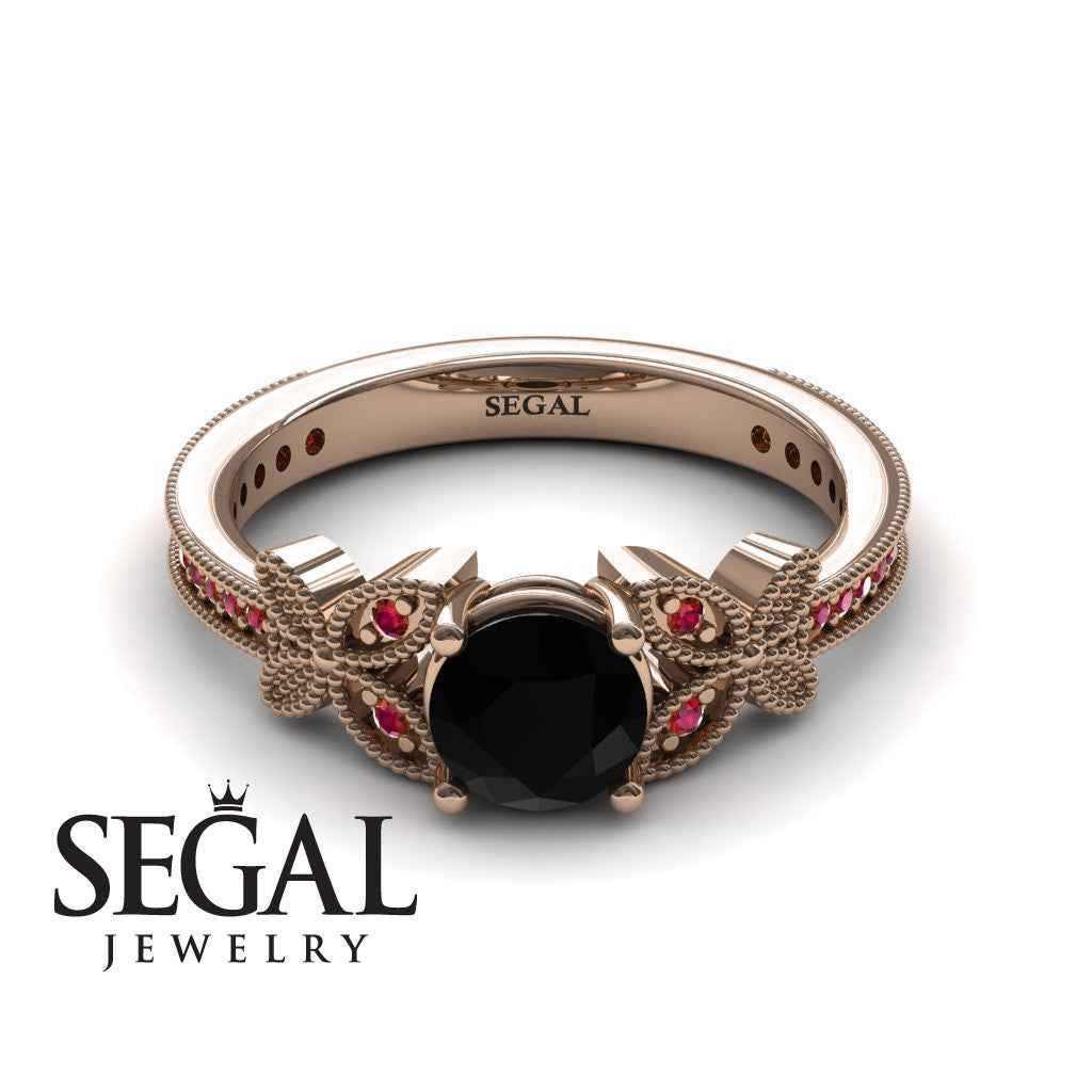 The Butterfly Stairs Black Diamond Ring- Amelia no. 5