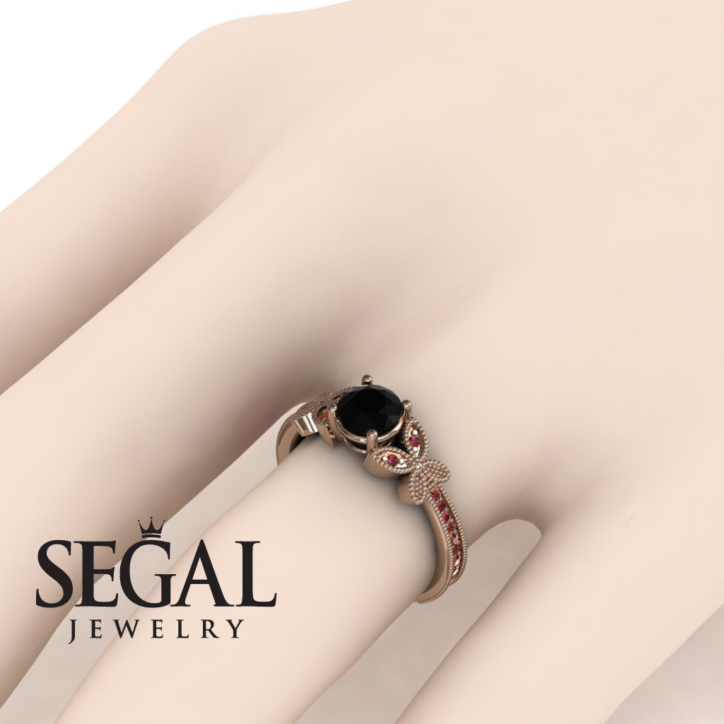 The Butterfly Stairs Black Diamond Ring- Amelia no. 5