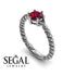 The Braid Ring Ruby Ring- 14K White Gold - Keira no. 9