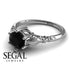 Art deco Leaves Structure Black Diamond Ring- Reagan no. 12 image 2