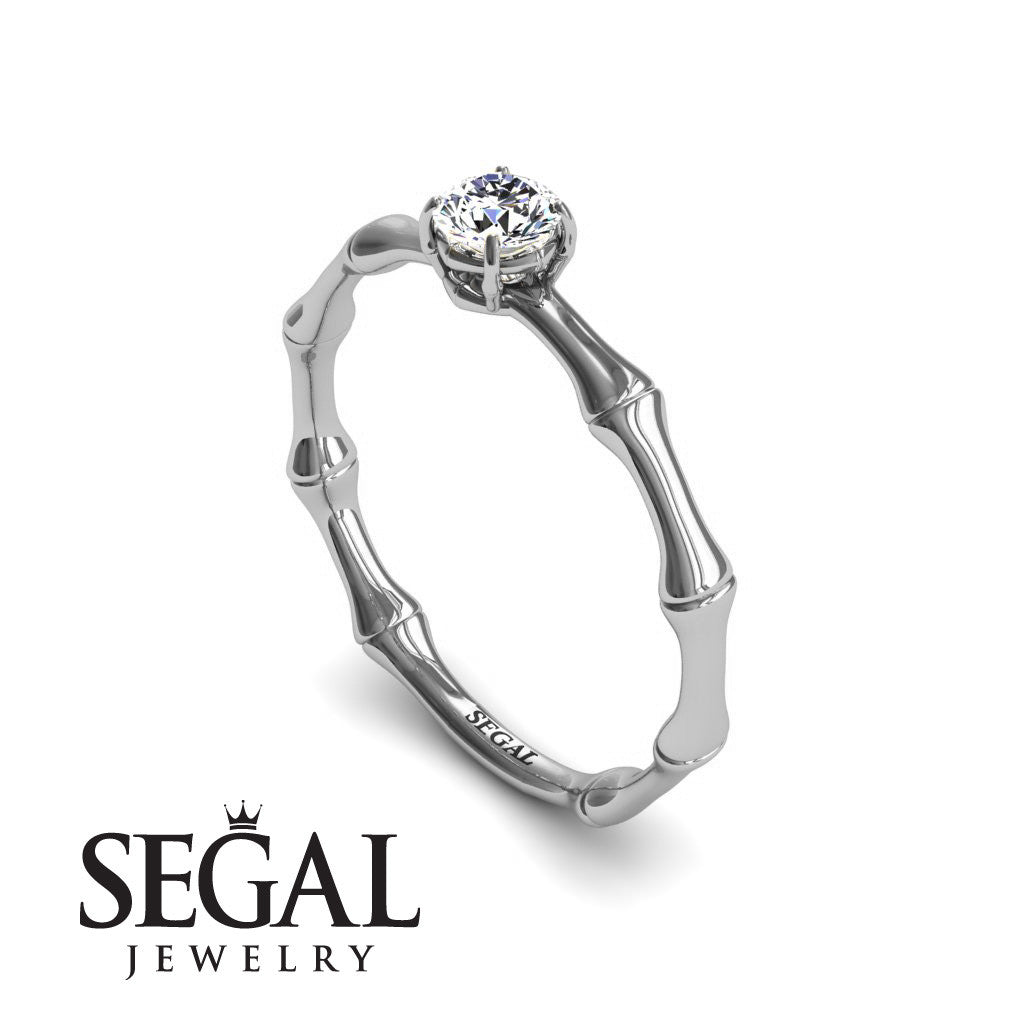 Solitaire Bamboo Diamond Ring- Charlotte no. 3