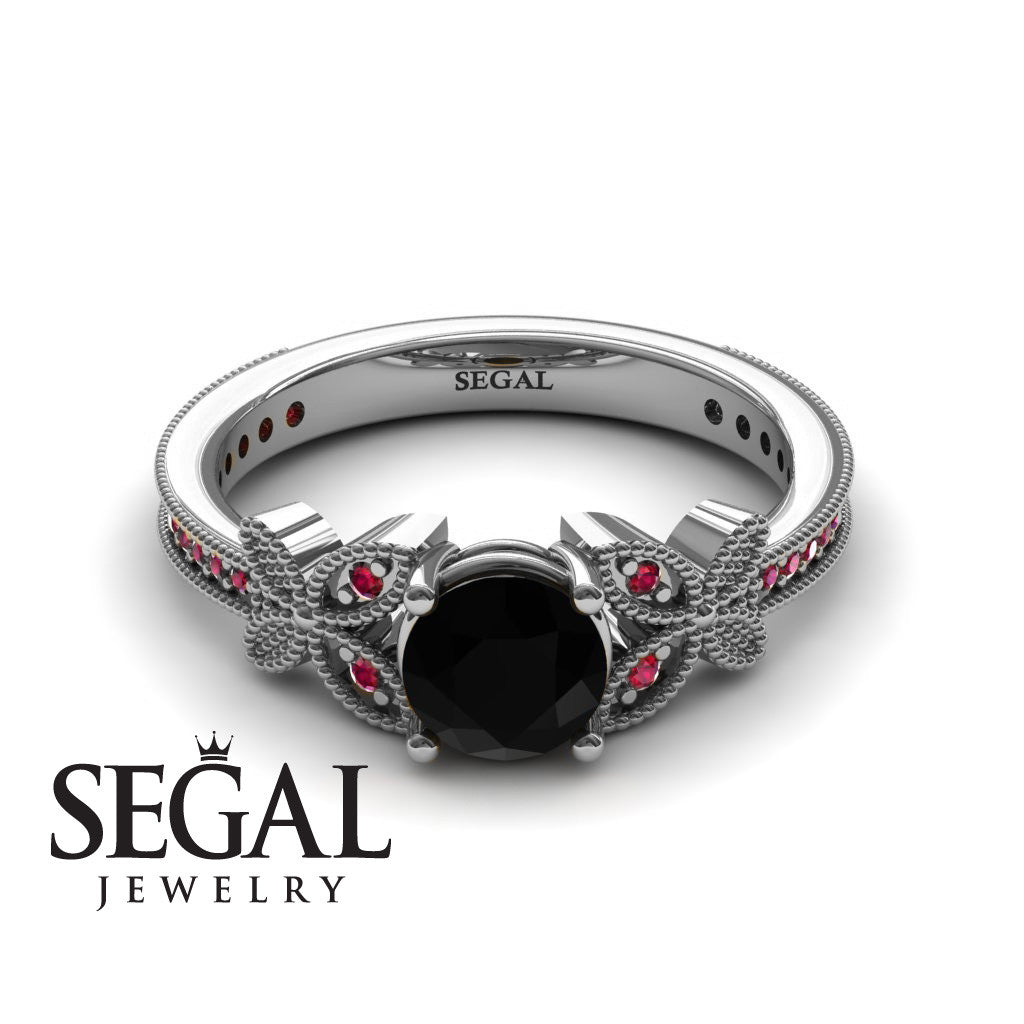 The Butterfly Stairs Black Diamond Ring- Amelia no. 6