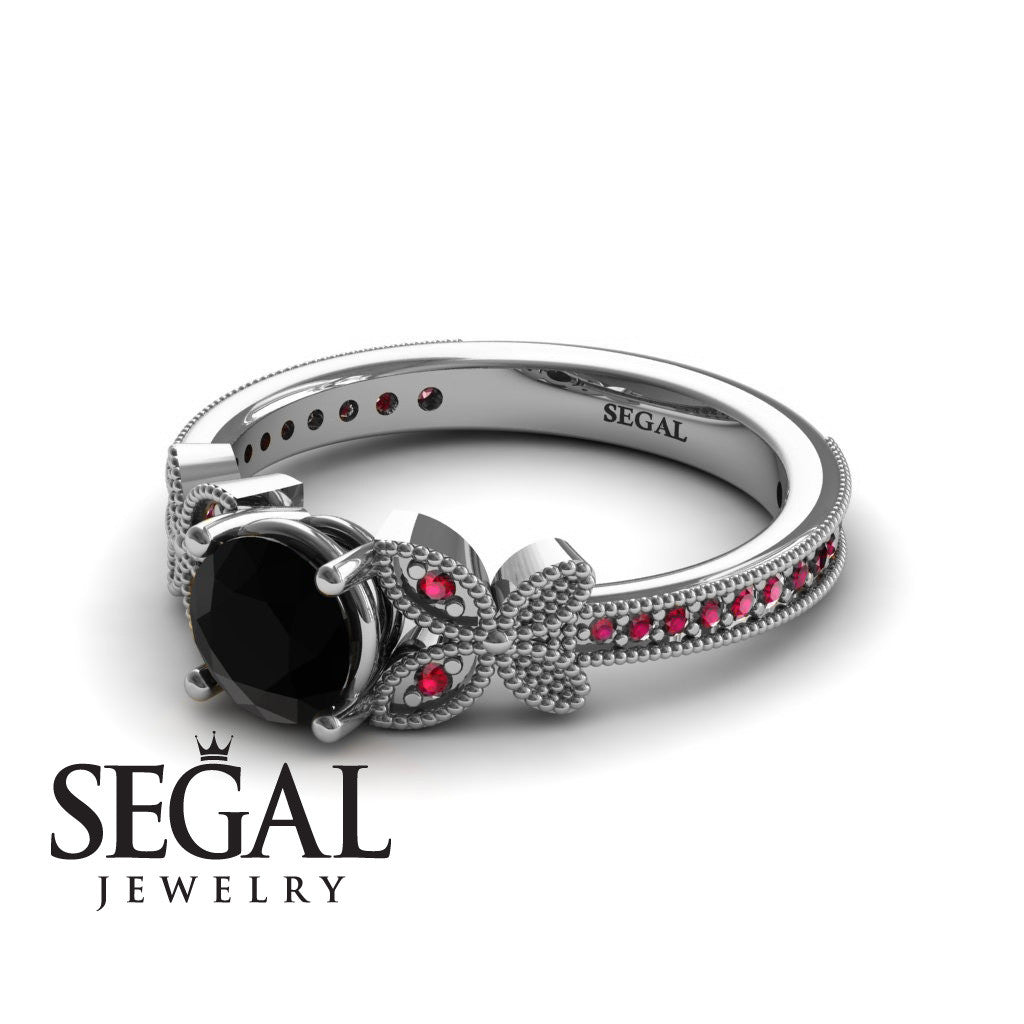 The Butterfly Stairs Black Diamond Ring- Amelia no. 6