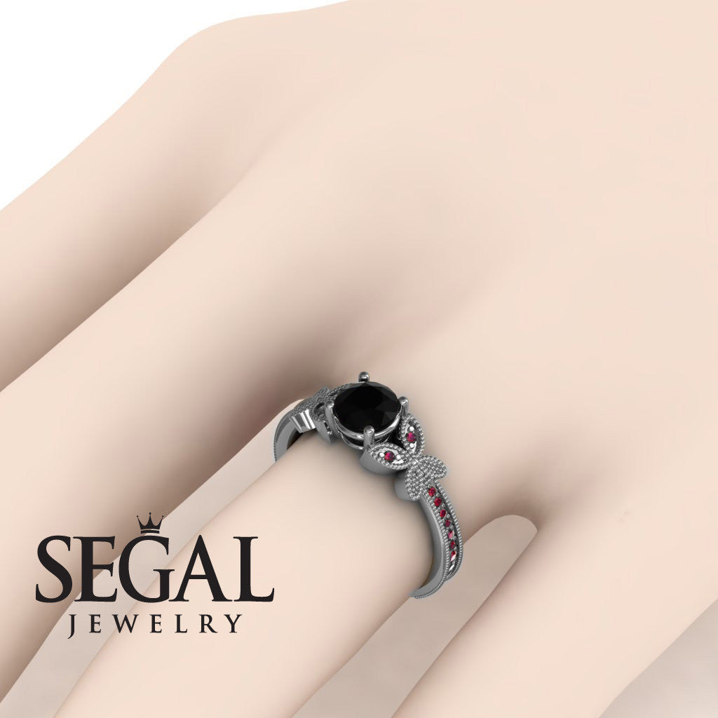 The Butterfly Stairs Black Diamond Ring- Amelia no. 6