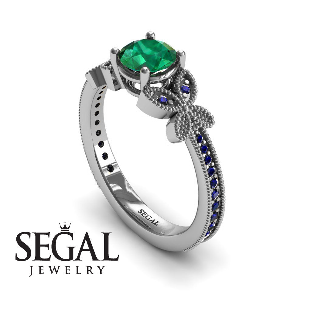 The Butterfly Stairs Green Emerald Ring- Amelia no. 9