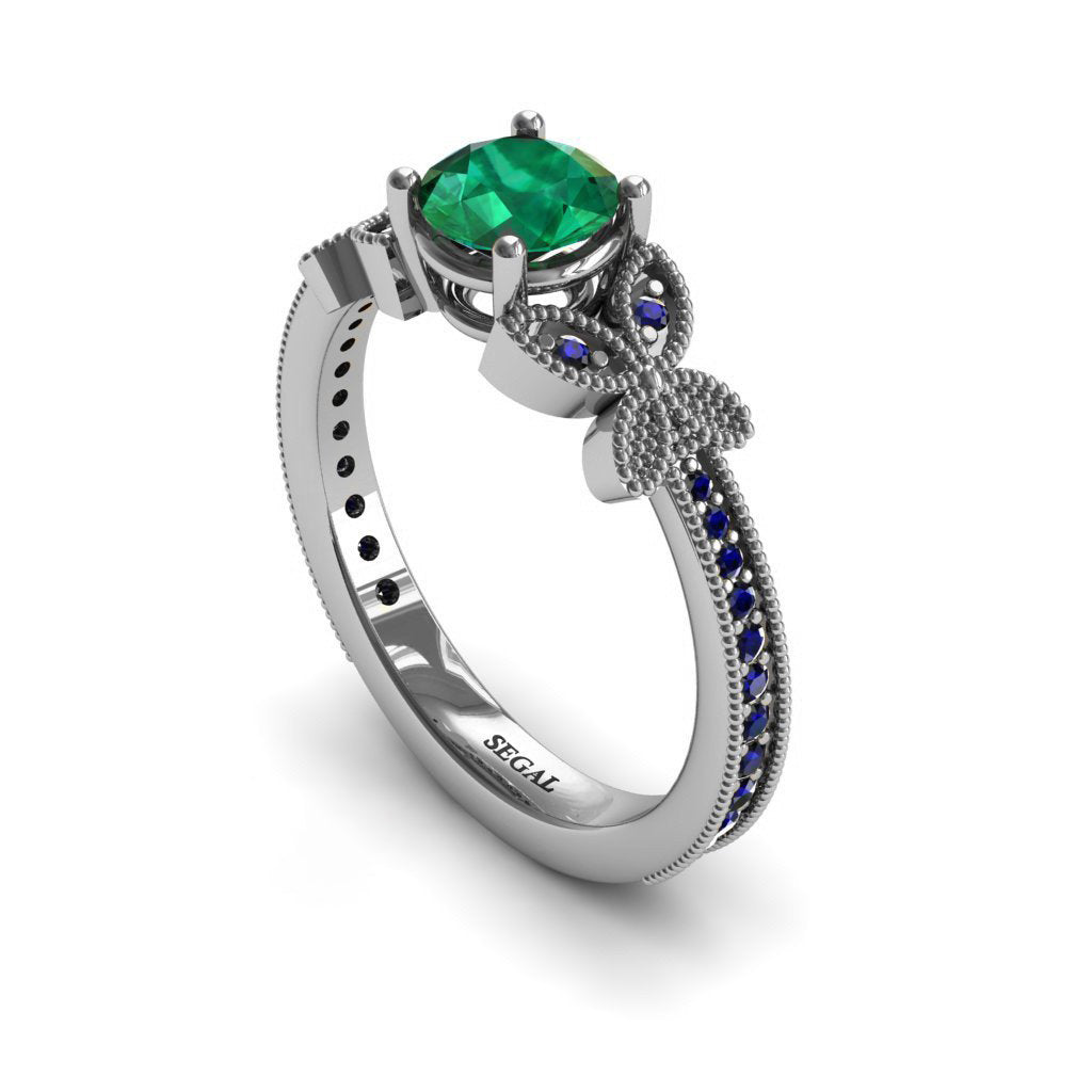The Butterfly Stairs Green Emerald Ring- Amelia no. 9