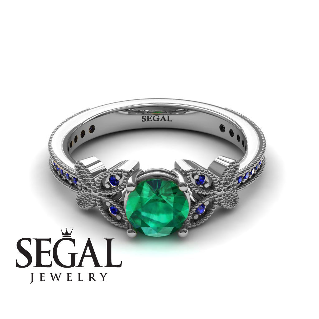 The Butterfly Stairs Green Emerald Ring- Amelia no. 9