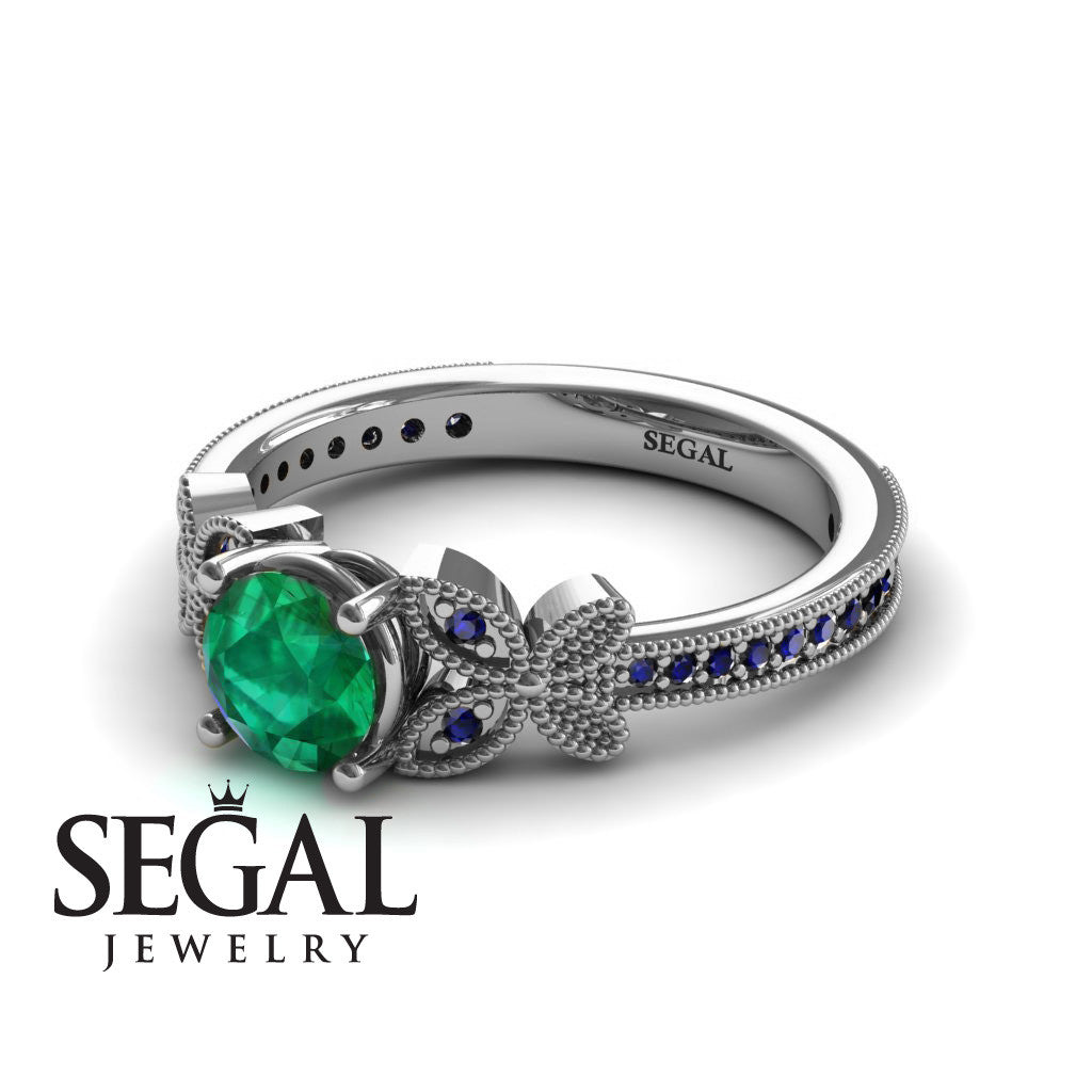 The Butterfly Stairs Green Emerald Ring- Amelia no. 9
