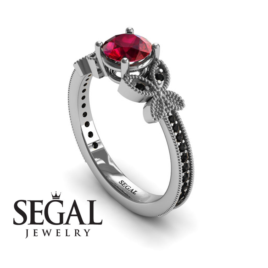 The Butterfly Stairs Ruby Ring- Amelia no. 12