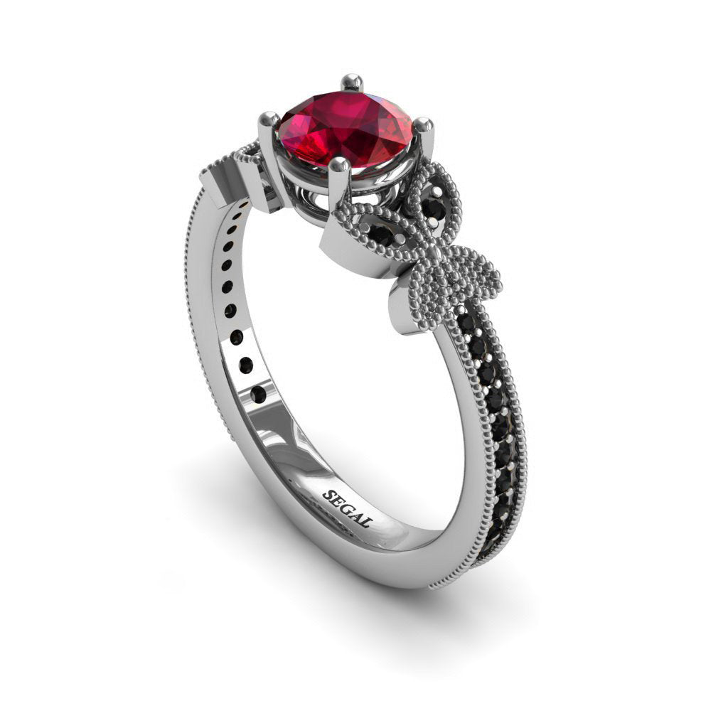 The Butterfly Stairs Ruby Ring- Amelia no. 12