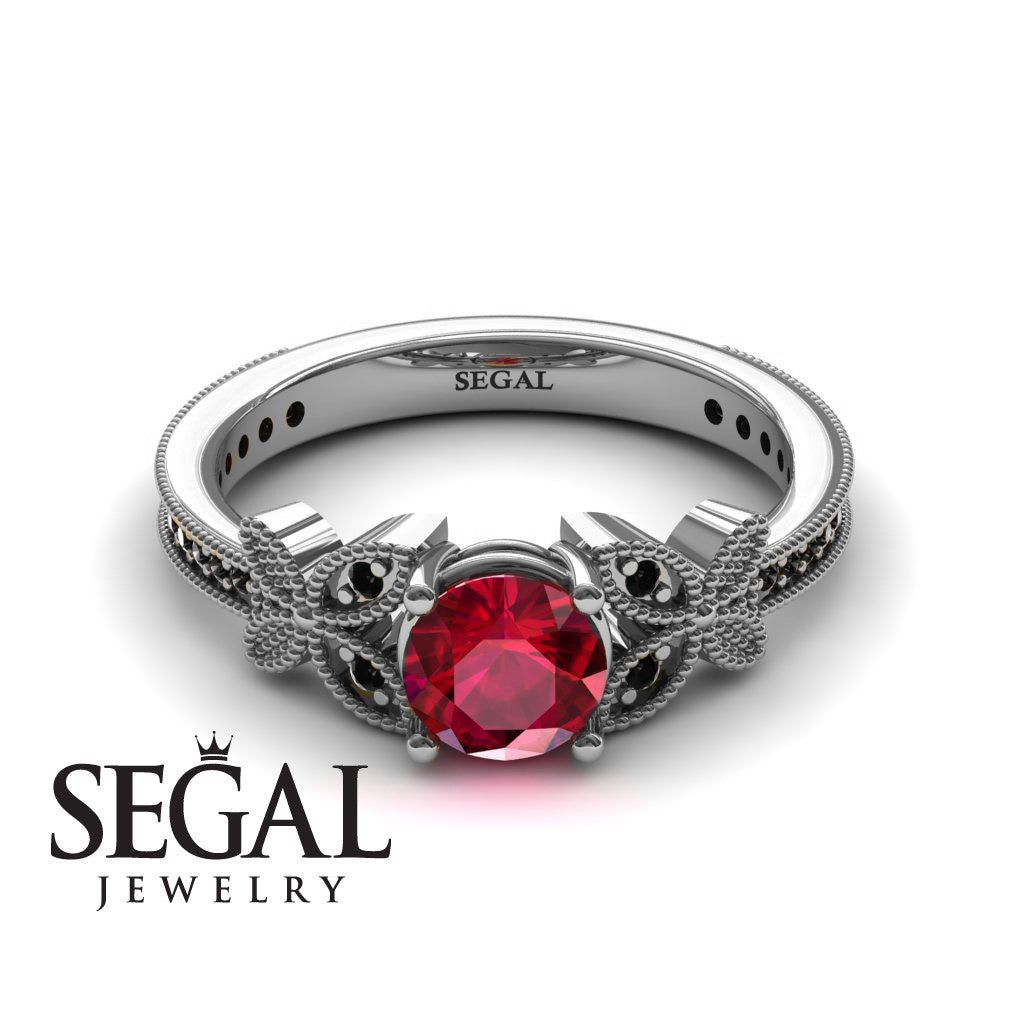 The Butterfly Stairs Ruby Ring- Amelia no. 12