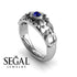 Custom The Ancient Ring Blue Sapphire Ring 18K White Gold - Makayla no. 15