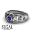 Custom The Ancient Ring Blue Sapphire Ring 18K White Gold - Makayla no. 15