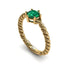 The Braid Ring Green Emerald Ring- Keira no. 4
