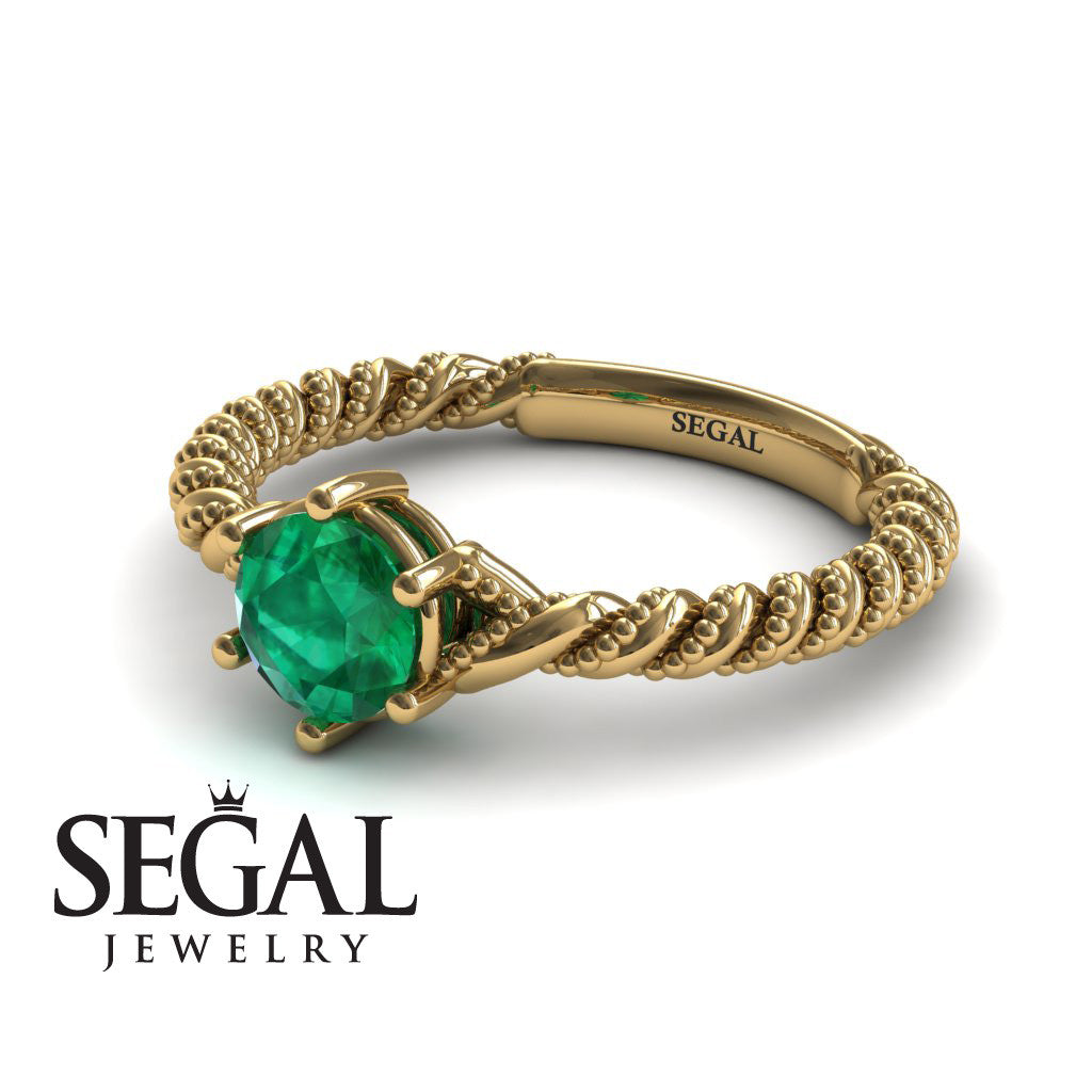The Braid Ring Green Emerald Ring- Keira no. 4