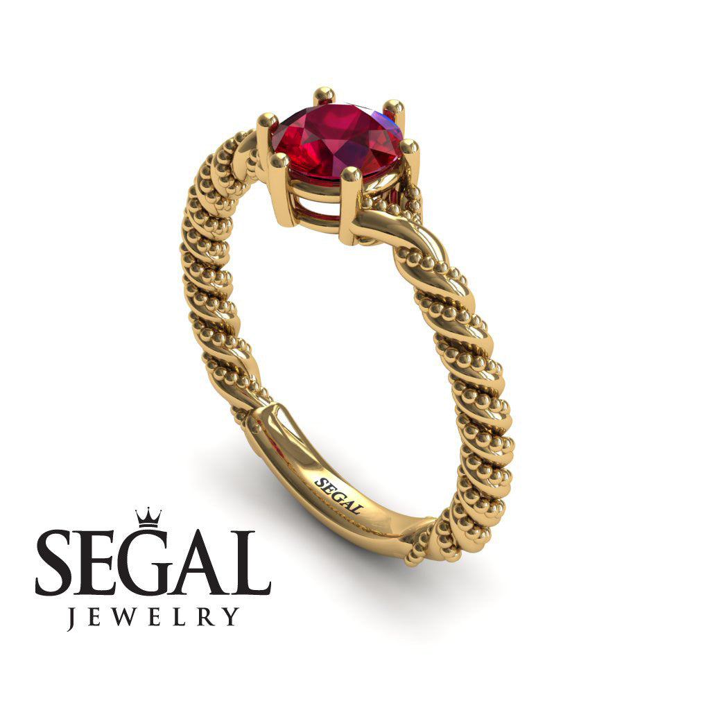 The Braid Ring Ruby Ring- Keira no. 7