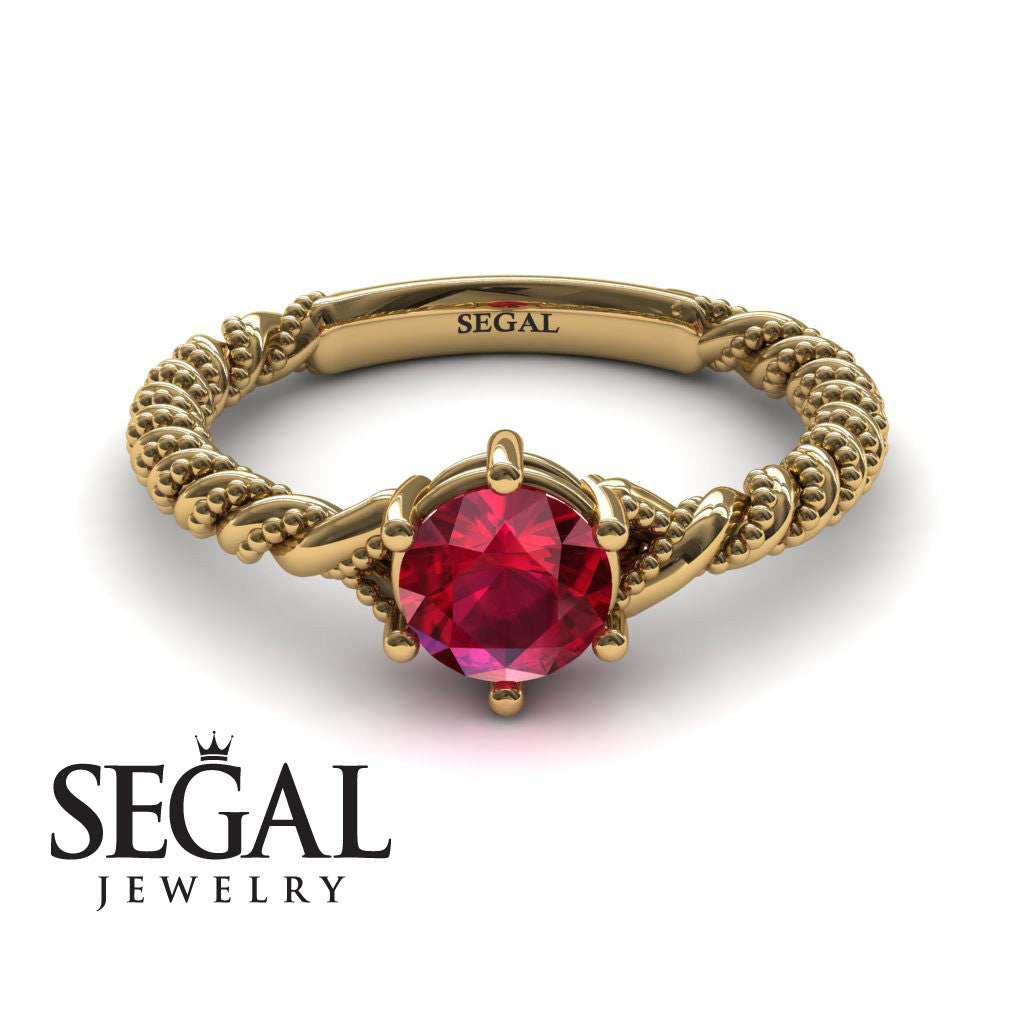 The Braid Ring Ruby Ring- Keira no. 7