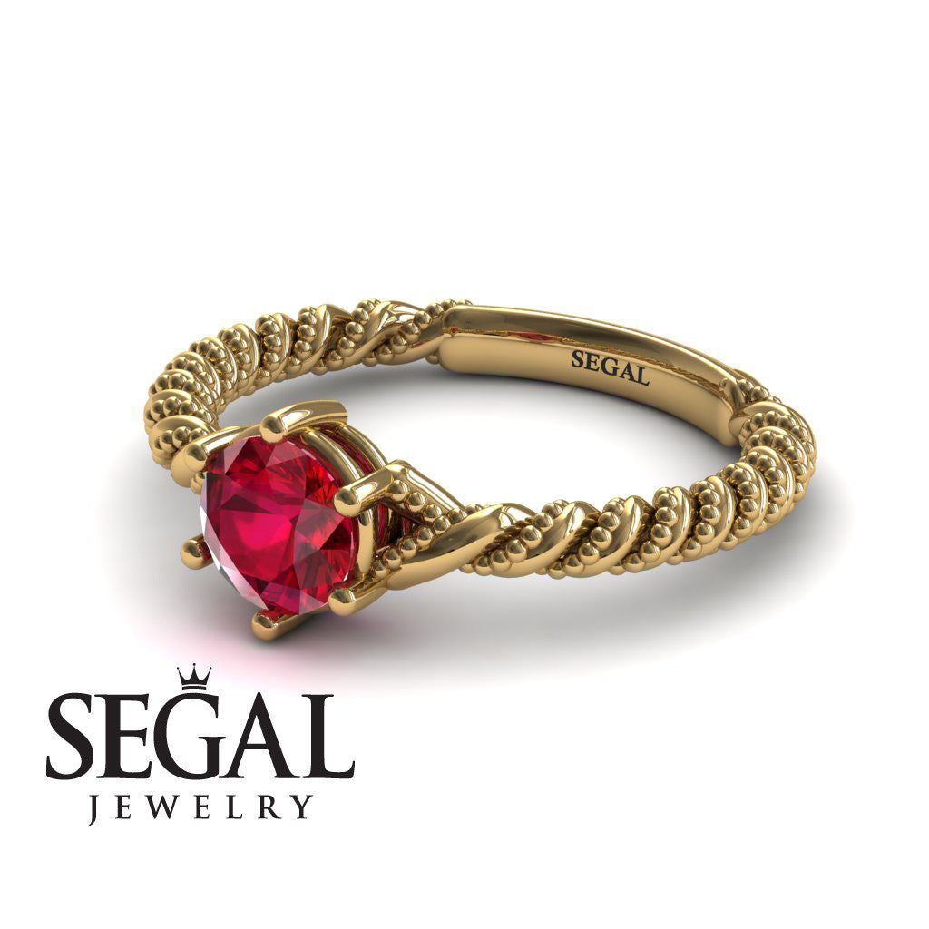 The Braid Ring Ruby Ring- Keira no. 7