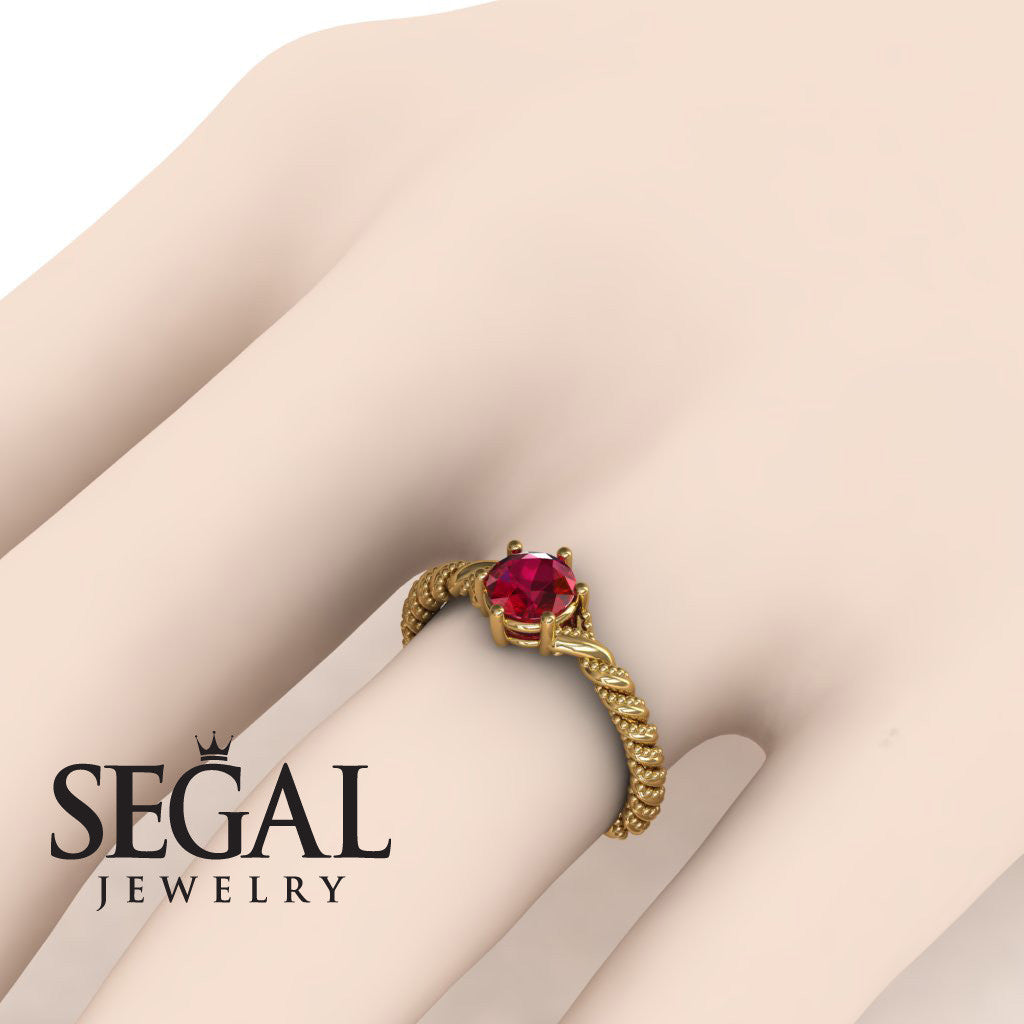 The Braid Ring Ruby Ring- Keira no. 7