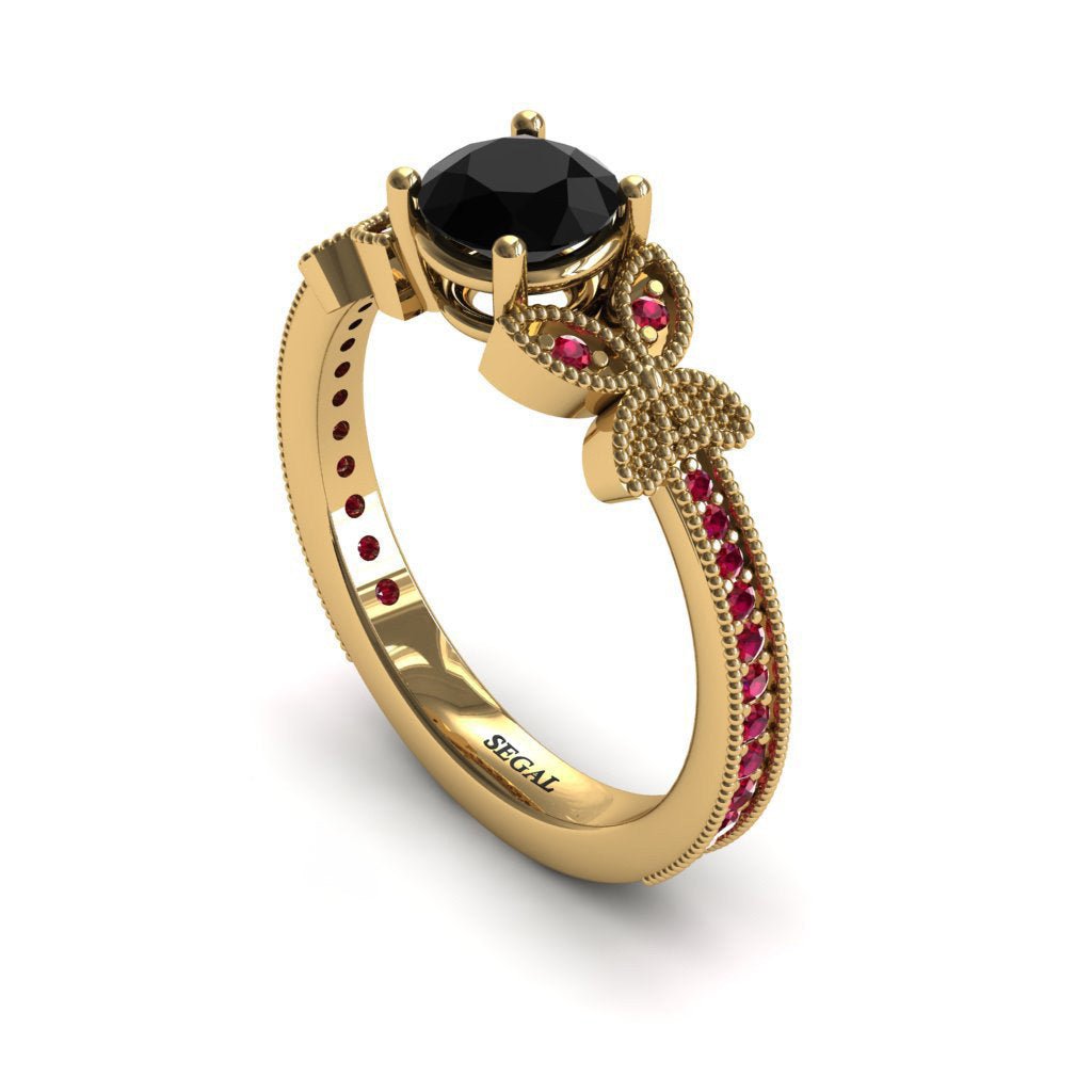 The Butterfly Stairs Black Diamond Ring- Amelia no. 4