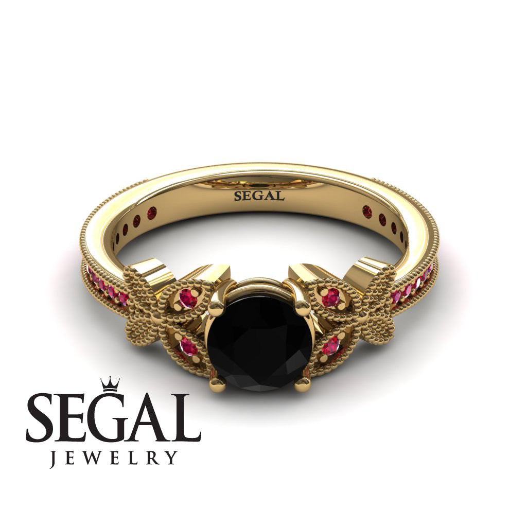 The Butterfly Stairs Black Diamond Ring- Amelia no. 4