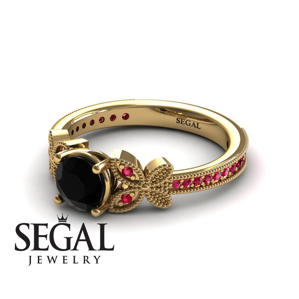 The Butterfly Stairs Black Diamond Ring- Amelia no. 4