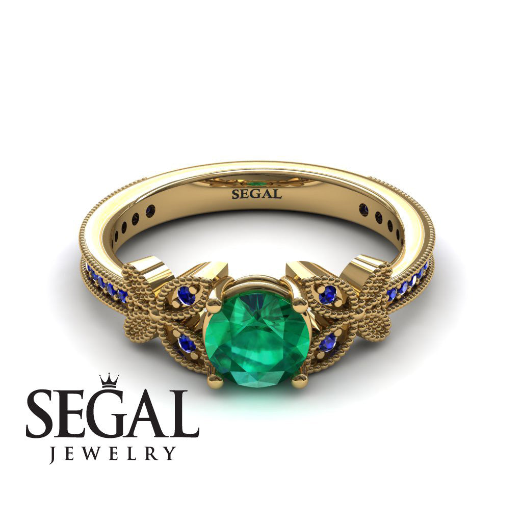 The Butterfly Stairs Green Emerald Ring- Amelia no. 7