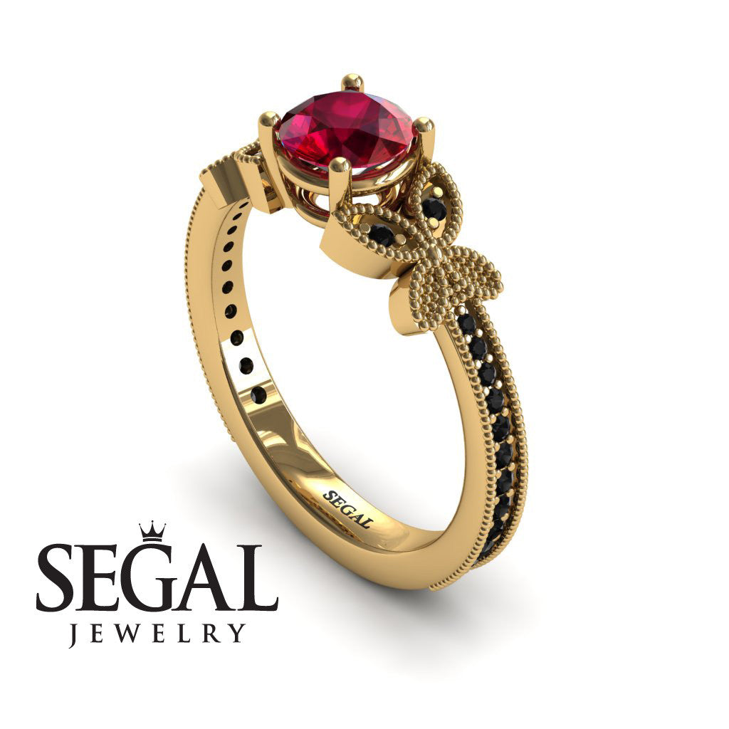 The Butterfly Stairs Ruby Ring- Amelia no. 10