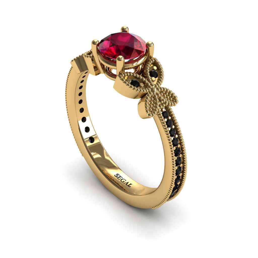 The Butterfly Stairs Ruby Ring- Amelia no. 10