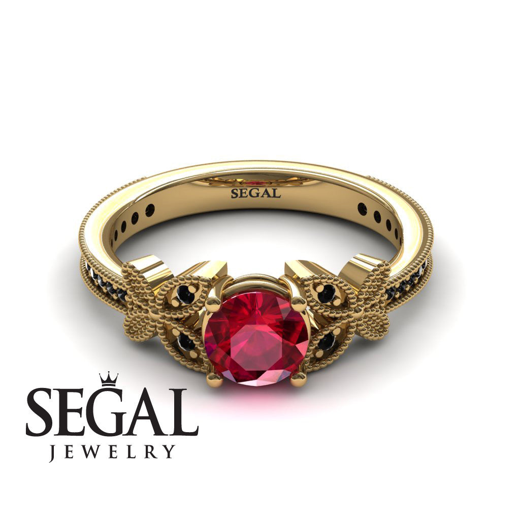 The Butterfly Stairs Ruby Ring- Amelia no. 10