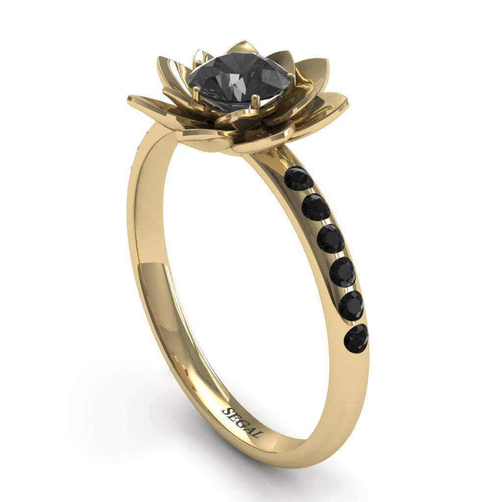 Lotus Flower Black Diamond ring - Lotus no. 16