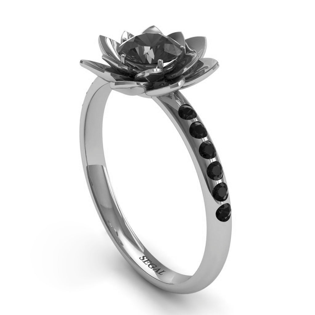 Lotus Flower Black Diamond ring - Lotus no. 18