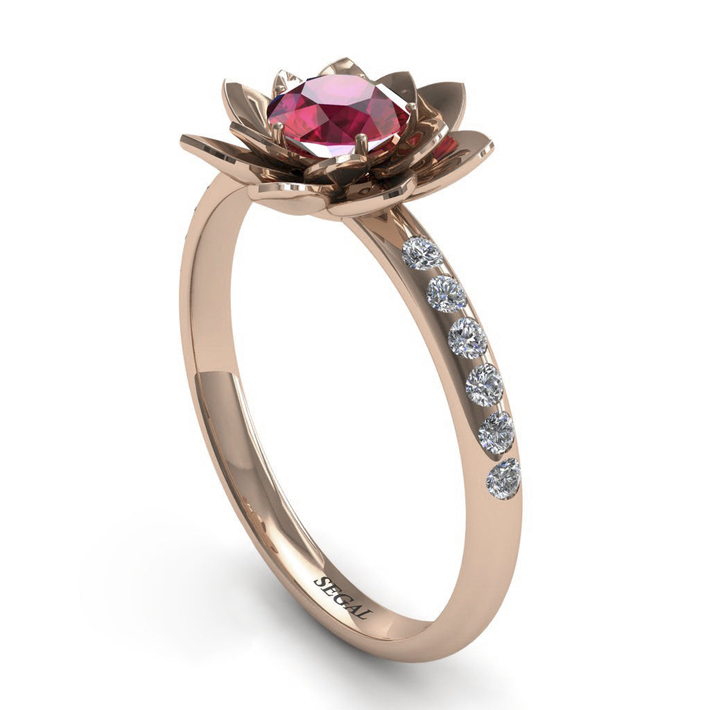 Lotus Flower Ruby ring - Lotus no. 14