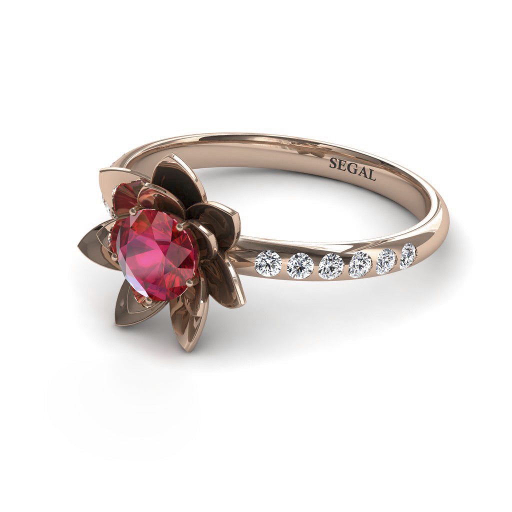 Lotus Flower Ruby ring - Lotus no. 14