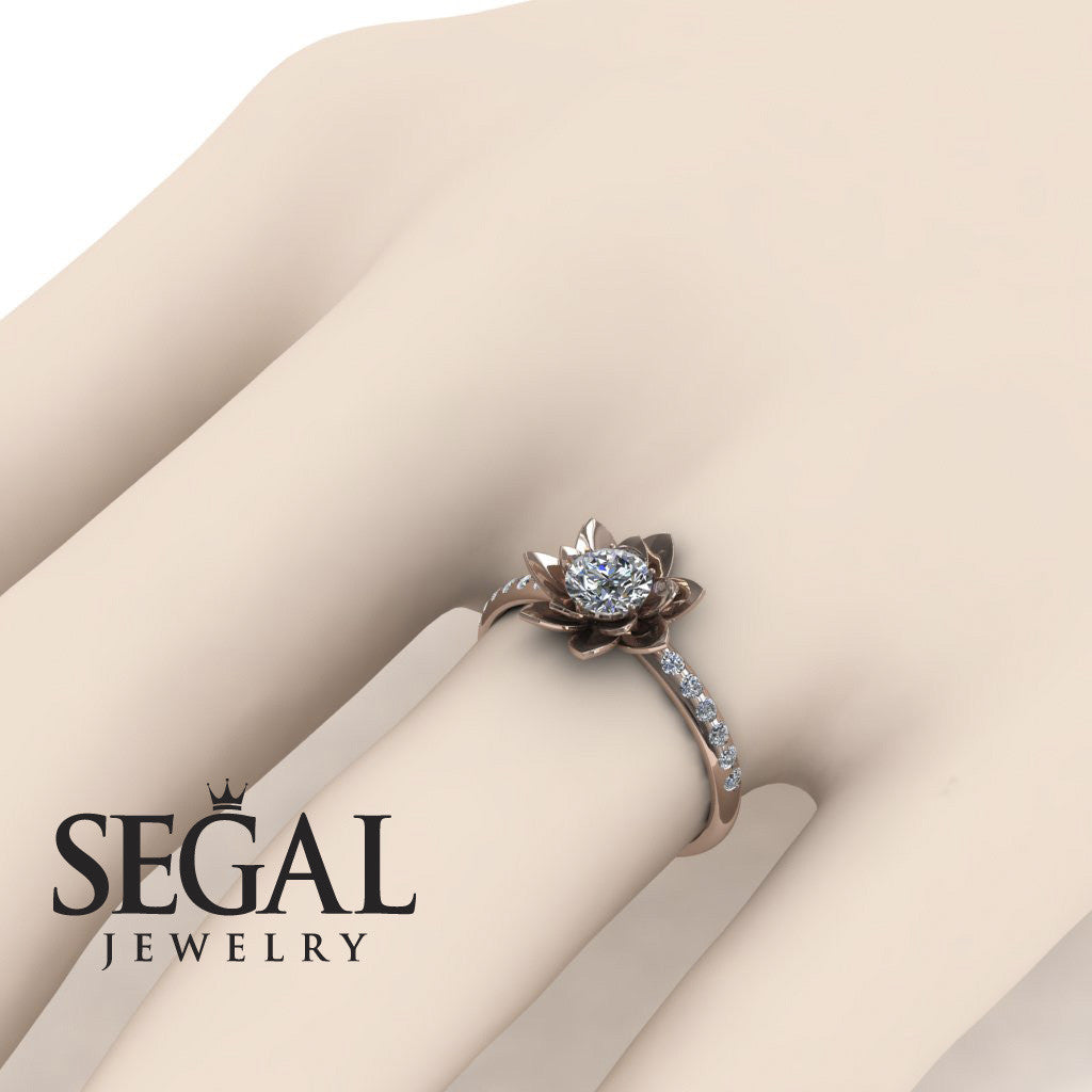 5ct Lotus Moissanite Engagement Ring - Lotus no. 20