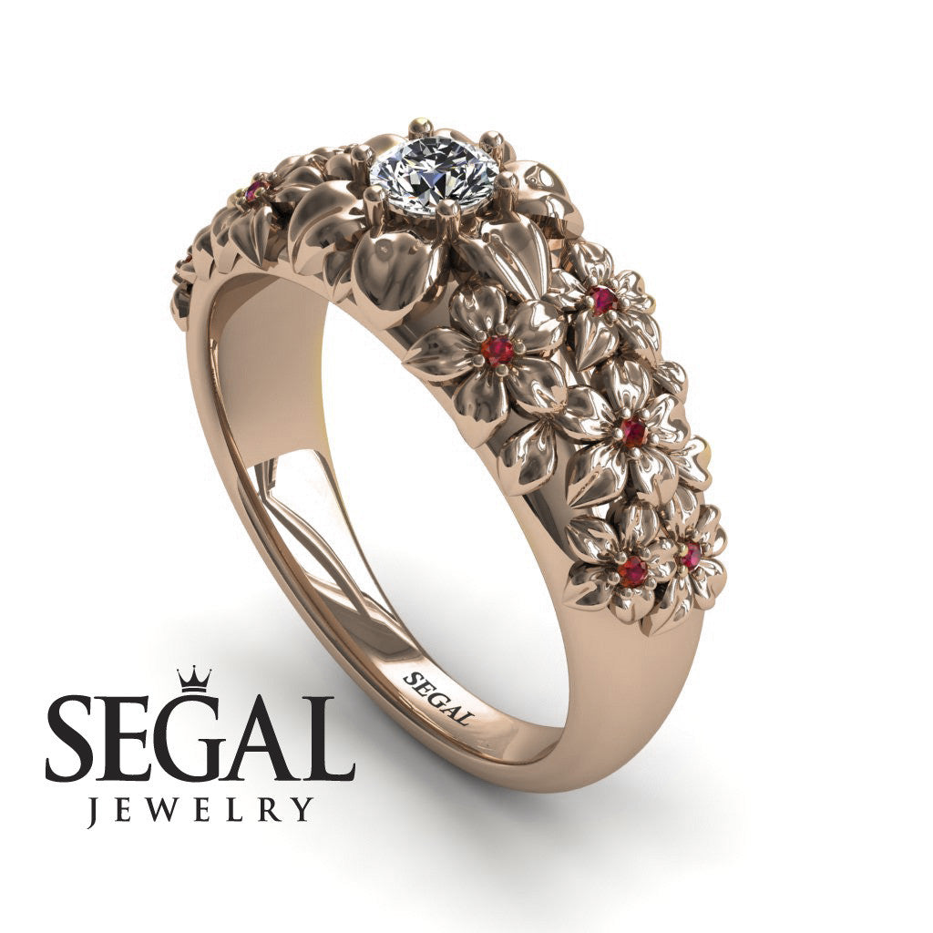 The Ring Of Floral Engagement Rings With Diamond - Violet no. 5