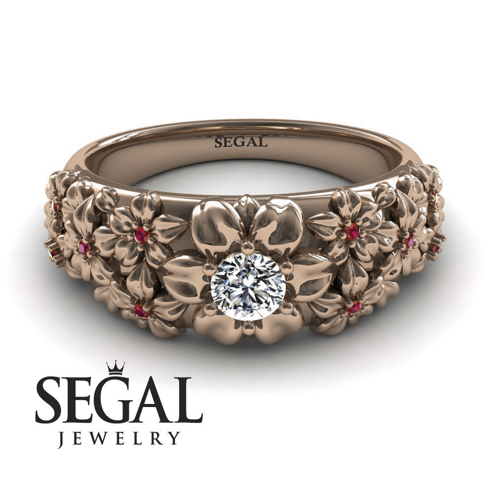 The Ring Of Floral Engagement Rings With Diamond - Violet no. 5