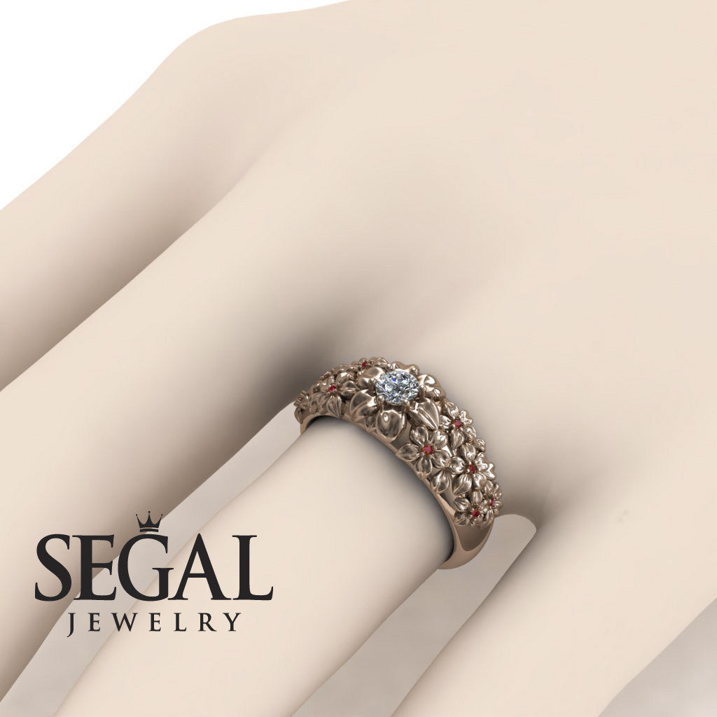 The Ring Of Floral Engagement Rings With Diamond - Violet no. 5
