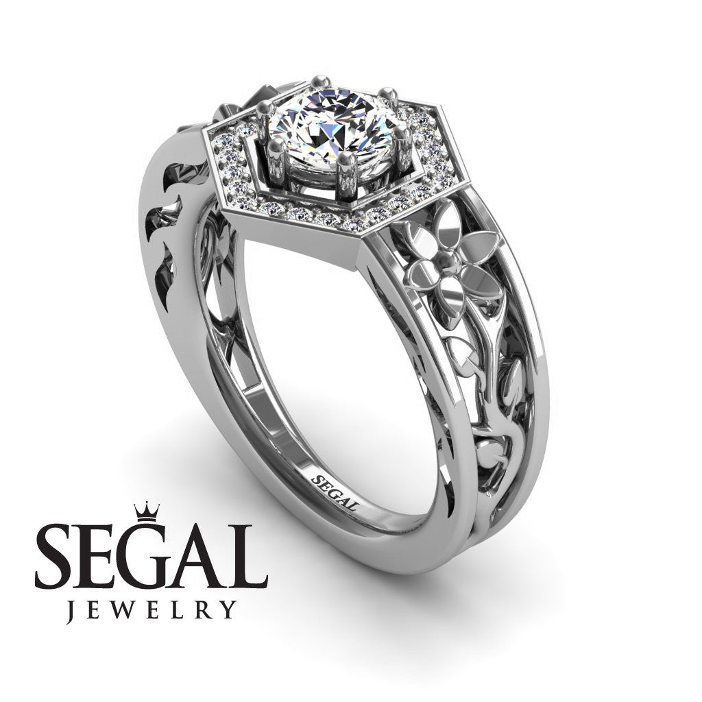 Thomas - The Hexagon Flower Diamond Ring- Paisley no. 3